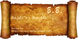 Bajári Bardó névjegykártya